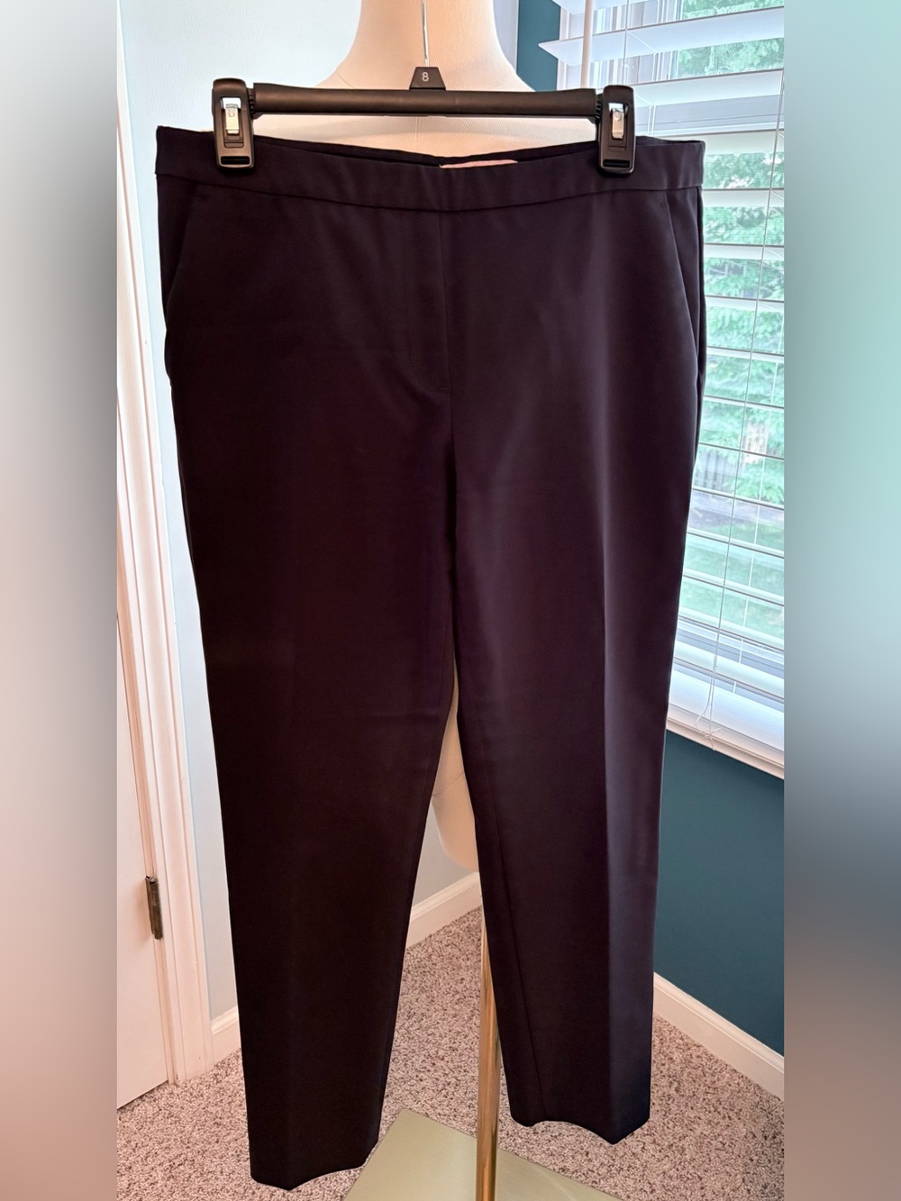 Women's Navy Blue Stretch Pull-On Ankle Pants